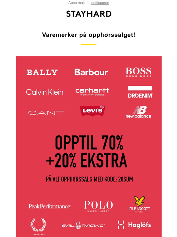 Våre mest populære varemerker på opphørssalget!