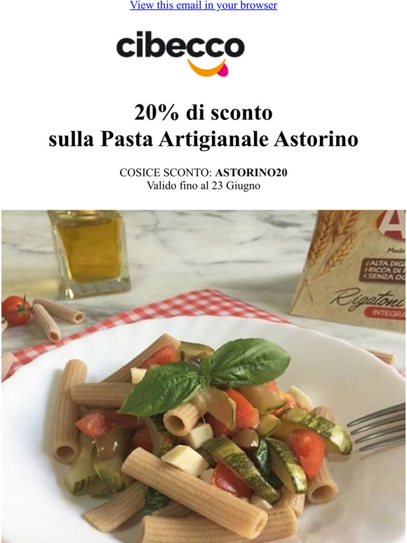 20% di sconto sulla Pasta Artiginale Astorino