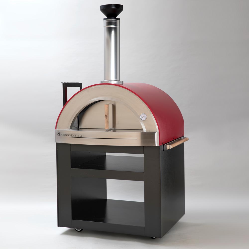 Forno Venetzia Torino 300 Wood Fired Pizza Oven with Stand in Red