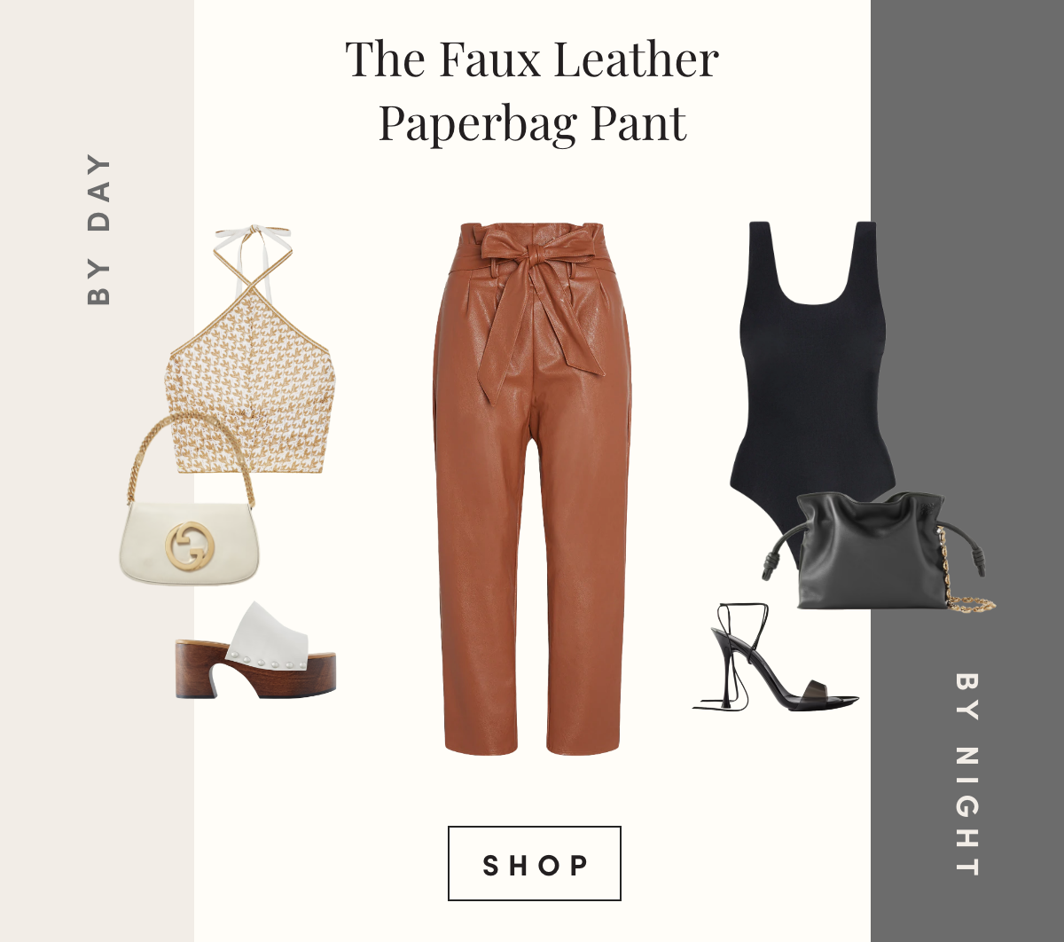 The Faux Leather Paperbag Pant