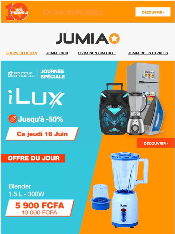 jumia.ci Ilux nous a gaté pour nos 10 ans 🥳 5 900F le blender 🤯 Vite