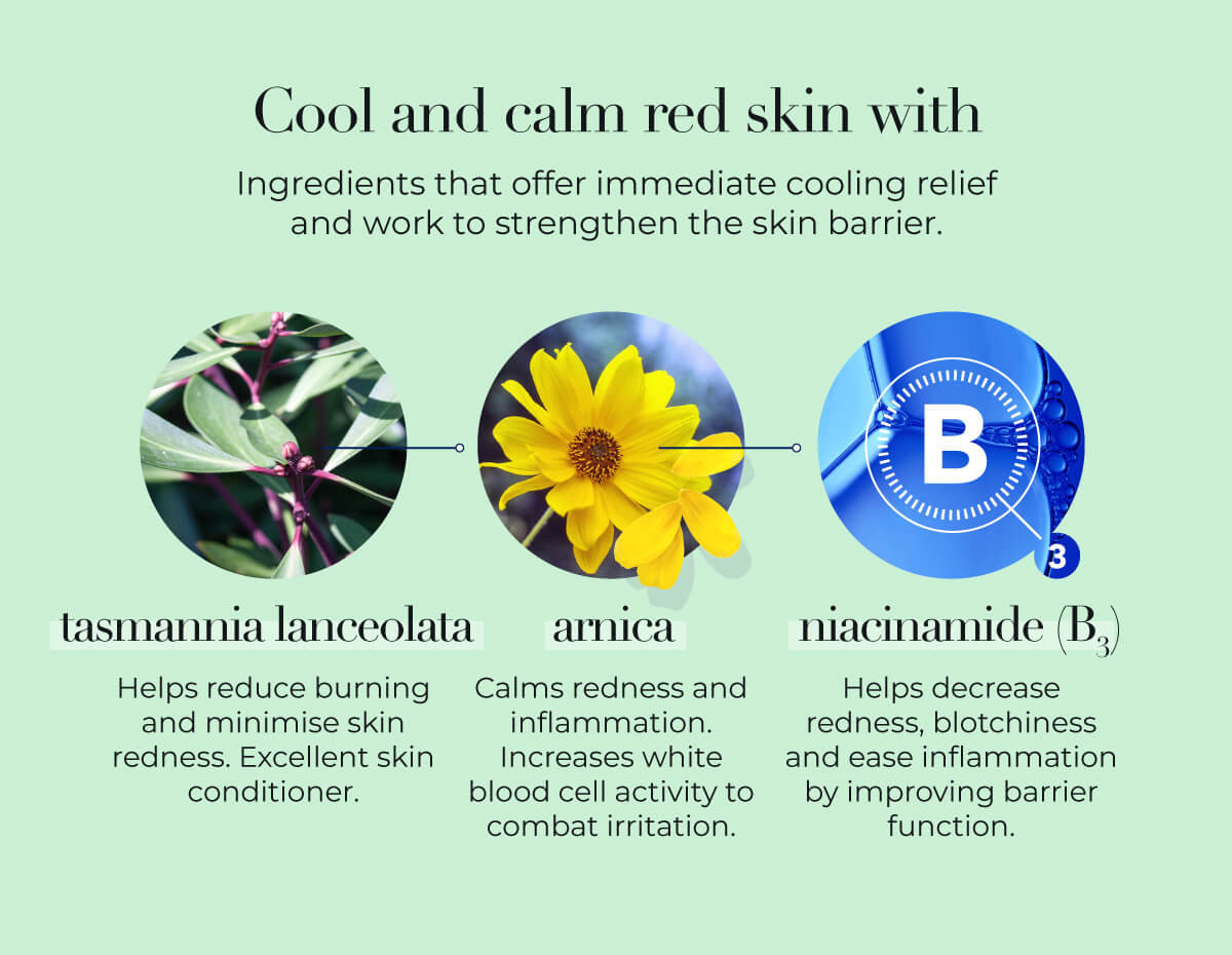 Cool and calm red skin