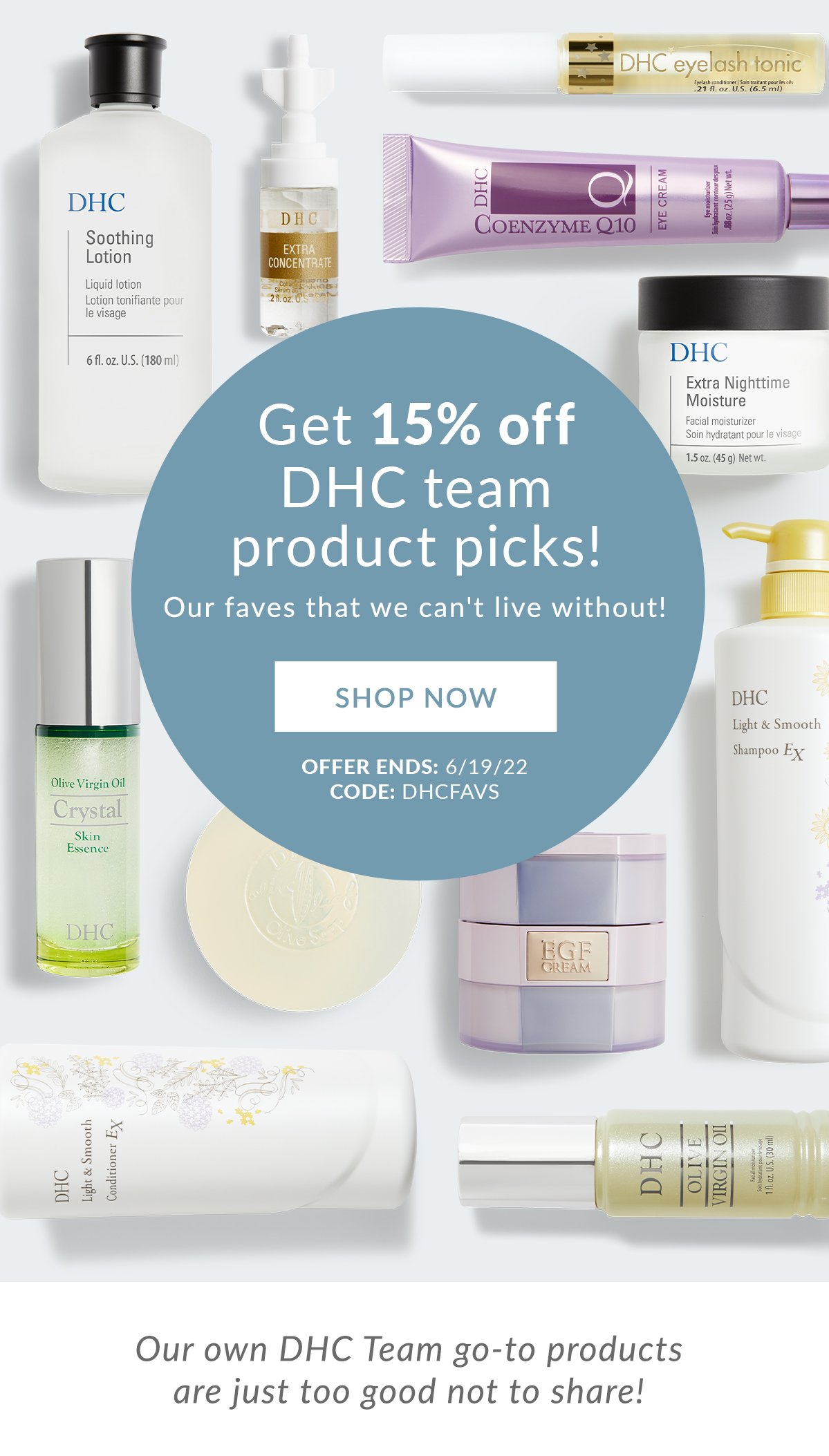 Get 15% off DHC team product picks!