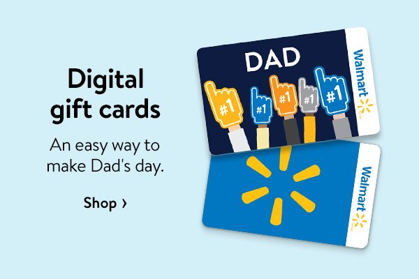Digital gift cards - An easy way to make Dad's day.