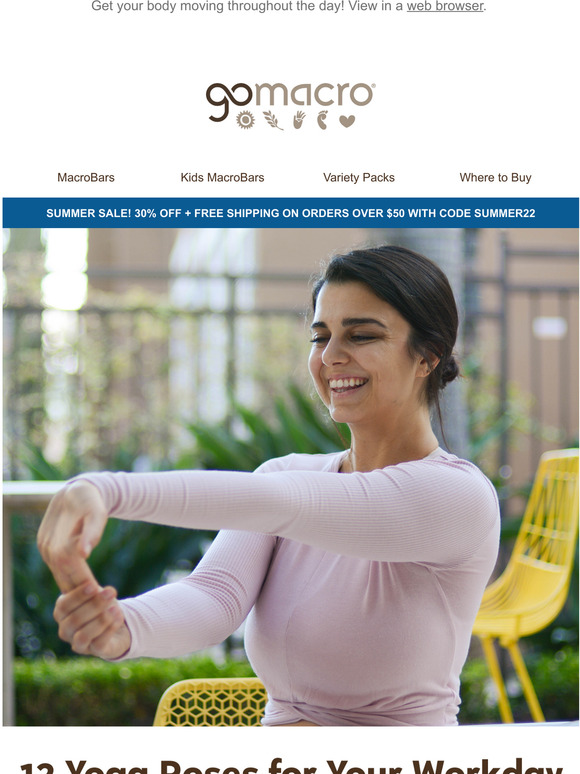 GoMacro 12 Yoga Poses for Your Workday 🧘‍♀️ Milled