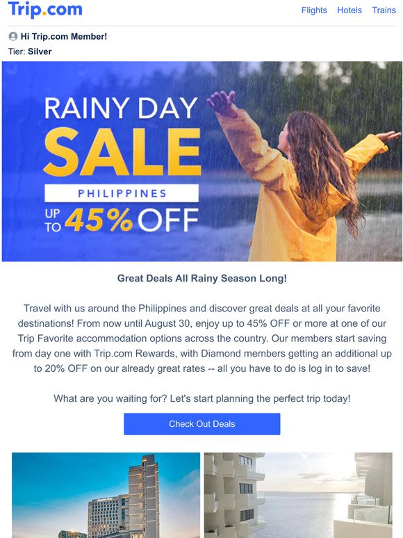 Rainy Season Sale: Up to 45% OFF or more at our favorite stays