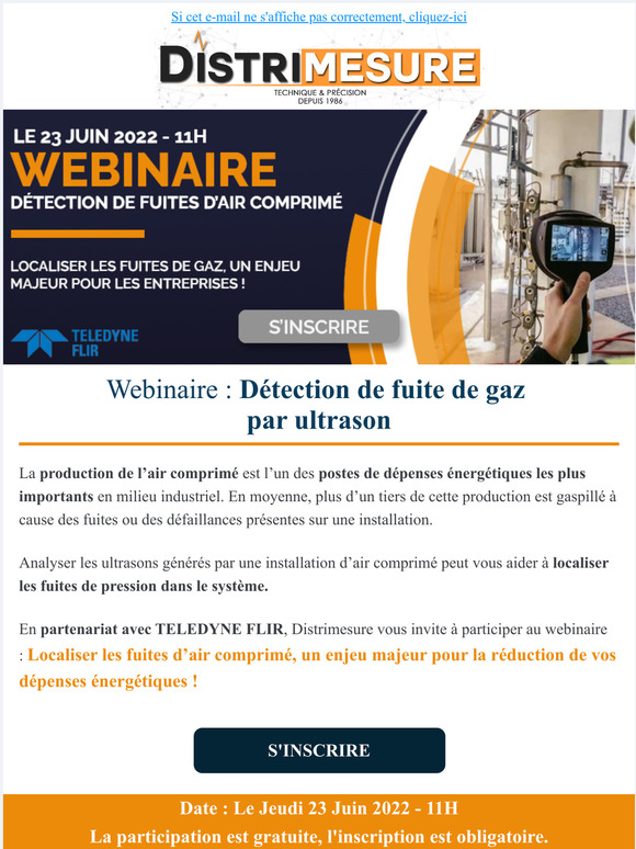 Invitation Webinaire : Détection de fuite de gaz par ultrason