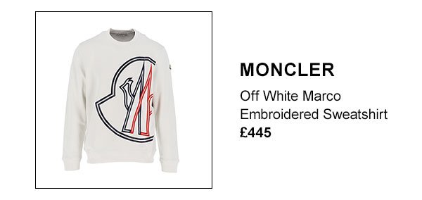 Moncler off white macro embroidered sweatshirt £445