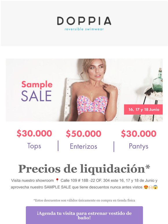 Sample SALE: Tops bikini de Doppia a $30.000 y mucho más ¡LIQUIDACIÓN! 😍
