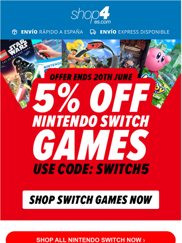 5% OFF Nintendo Switch Games! Hurry Offer Ends Soon!