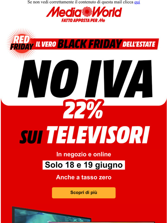 Solo il 18 e il 19/06: NO IVA TV