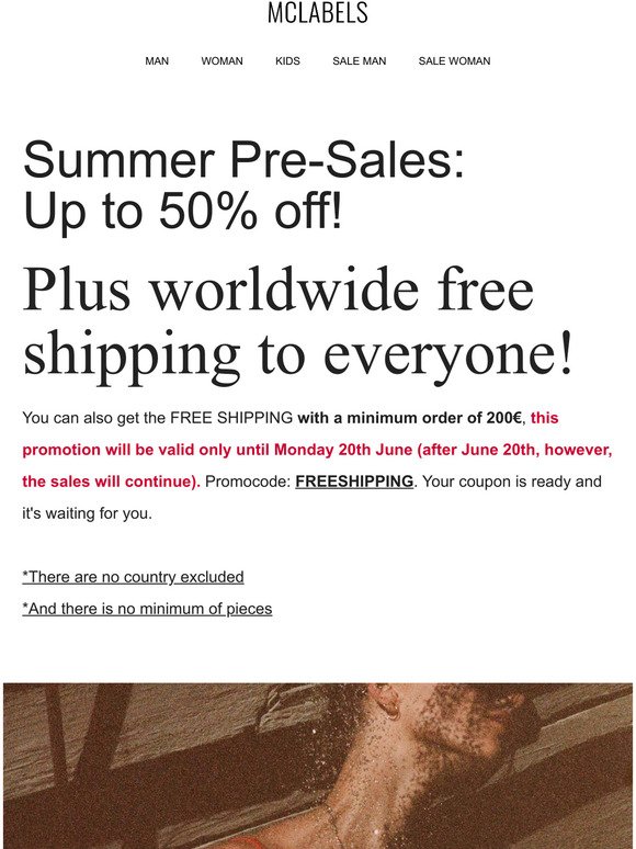 ⛱ PRE-SALES | Up to 50% OFF! + FREE SHIPPING until June 20th