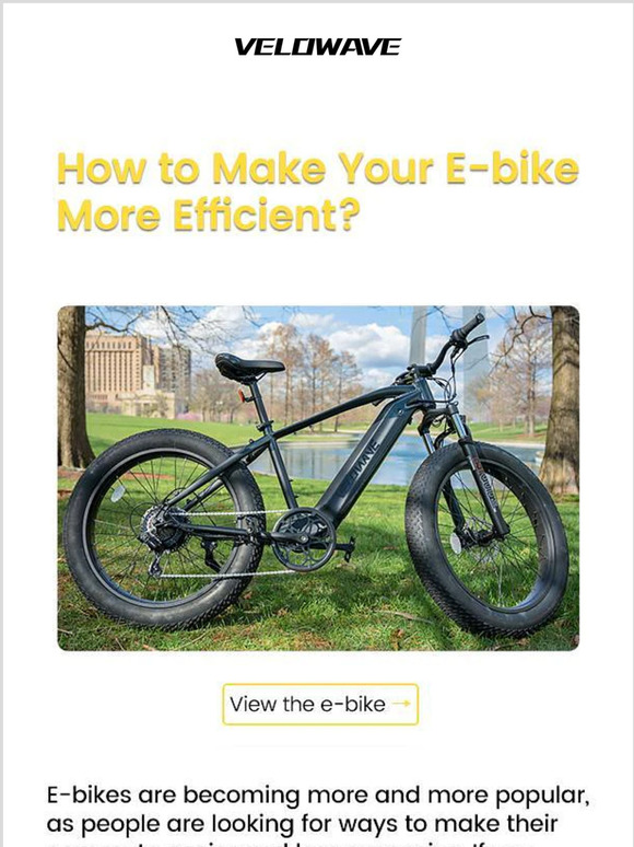 Velowave How to Make Your Ebike More Efficient? Milled