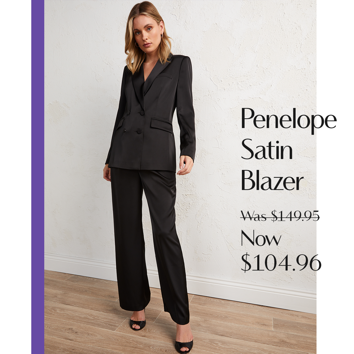 Penelope Satin Blazer Was $149.95 Now $104.96