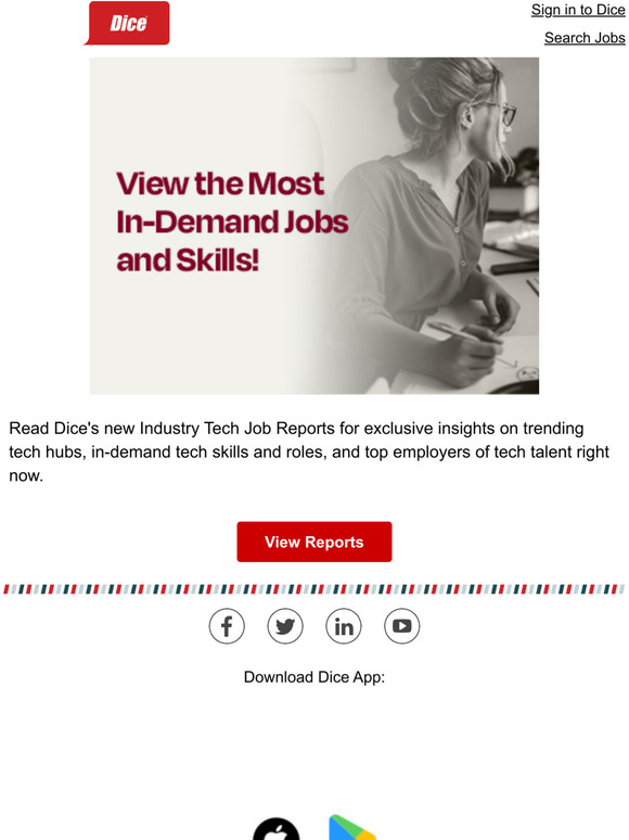 Dice ‼ Don't miss our Dice Report Indemand jobs and skills for 2022