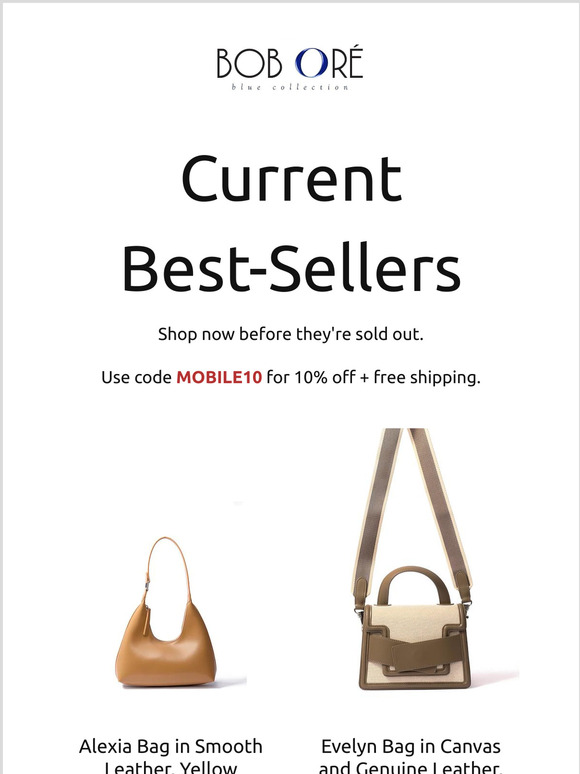 Best-selling bags + 10% off