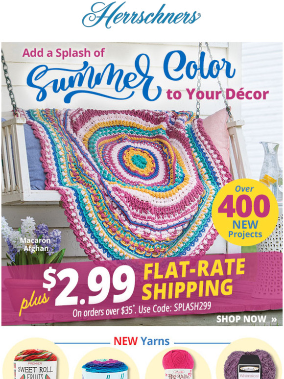 Herrschners đ2.99 shipping! Plus, NEW projects to splash color into