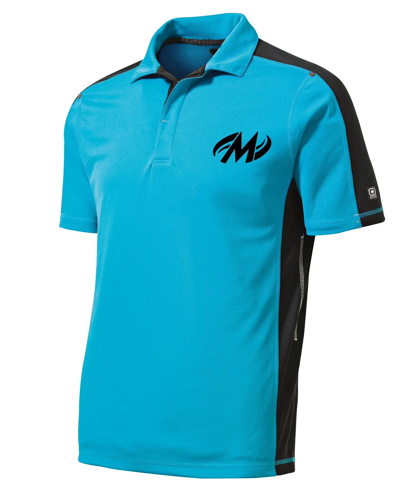 Image of Motiv Thrash Voltage Blue Men's Embroidered Coolwick Bowling Shirt