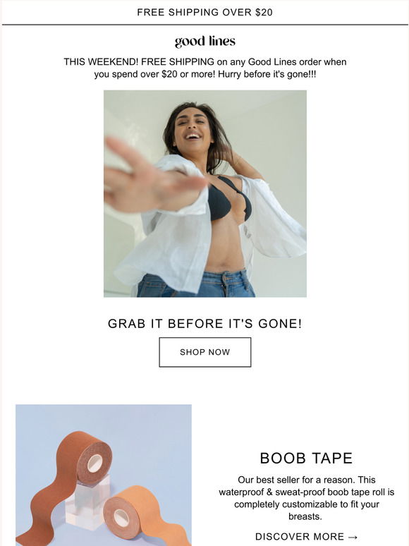 Boob Tape Roll - Straight Bra Tape – Good Lines