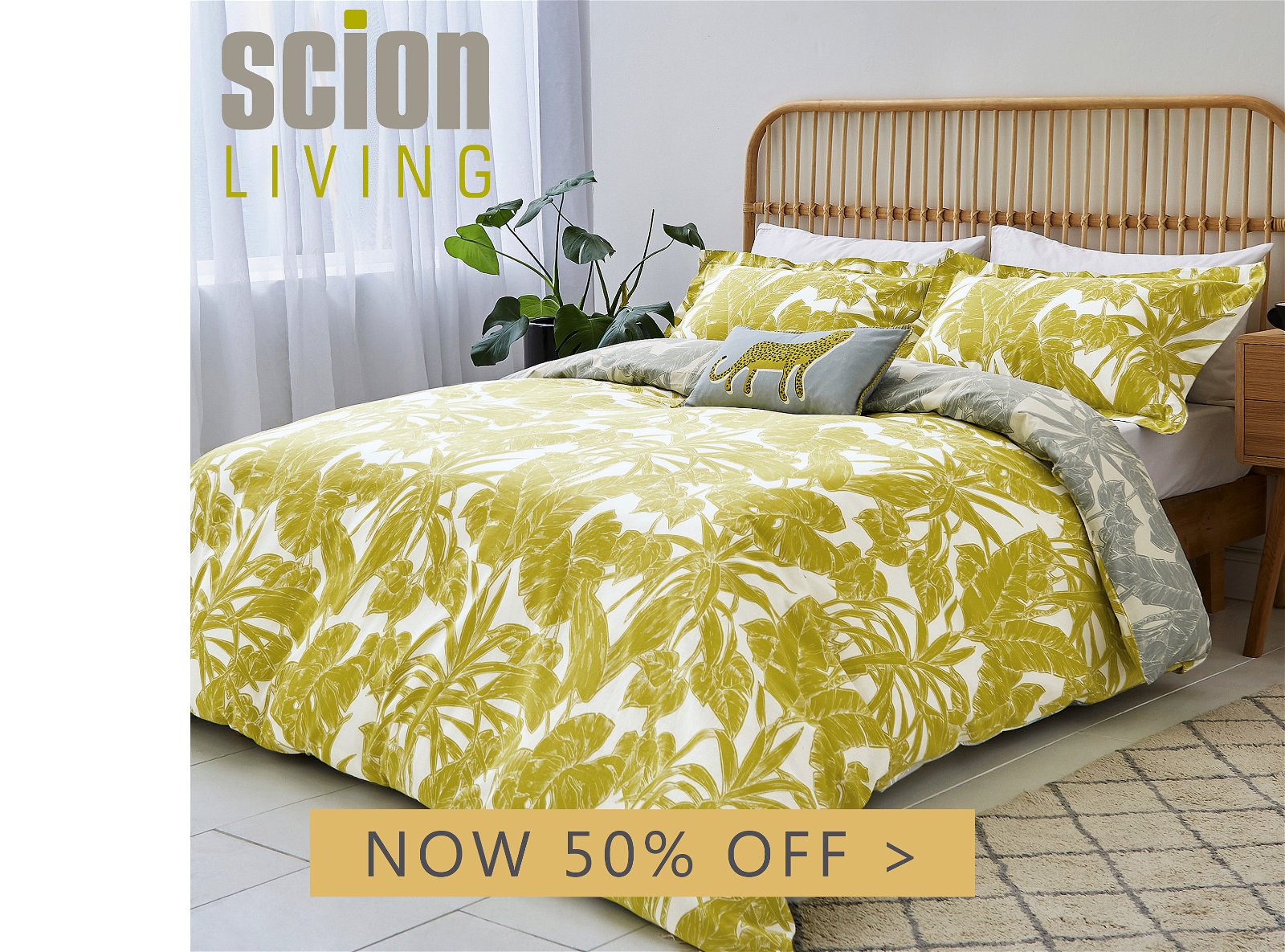Scion Parlour Palm Bedding in Citrus