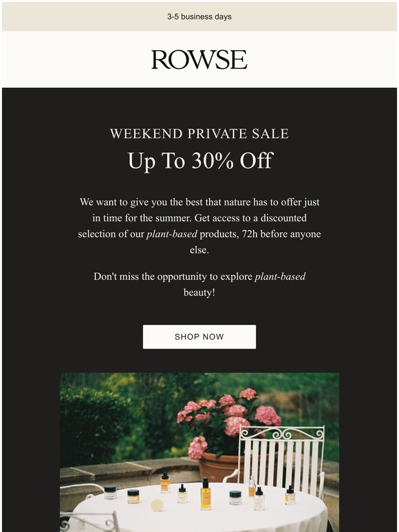 PRIVATE SALE - Up to 30% off this weekend