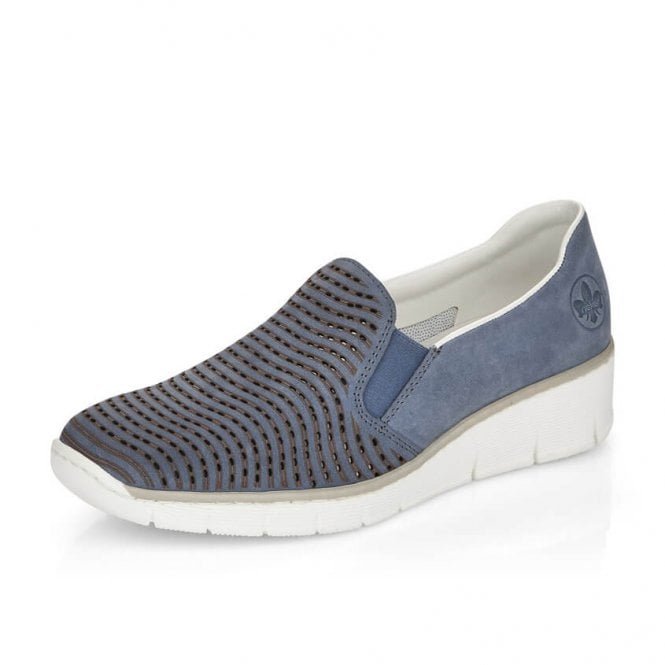 53792-14 Madrid Comfortable Wedge Shoe in Blue