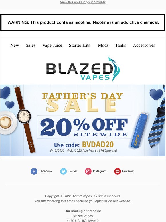 20% OFF SITEWIDE - Father's Day Sale