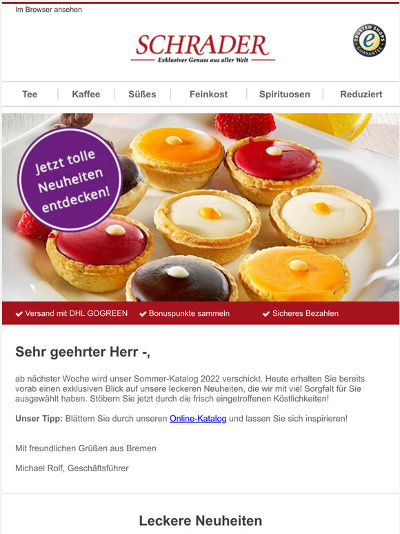 Paul Schrader Neuheiten aus unserem SommerKatalog Jetzt bestellen