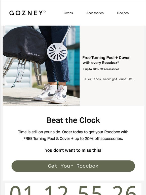 [LAST CHANCE] Free Turning Peel + Cover with every Roccbox