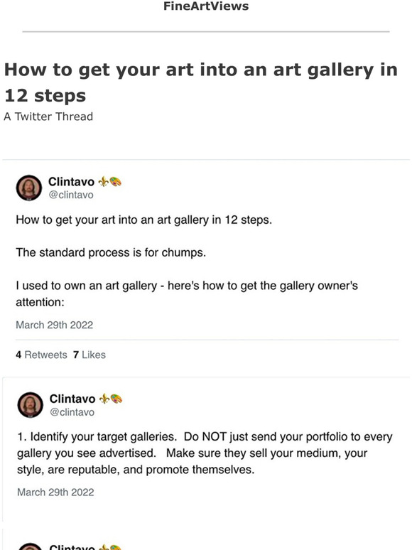 FineArtViews How to get your art into an art gallery in 12 steps