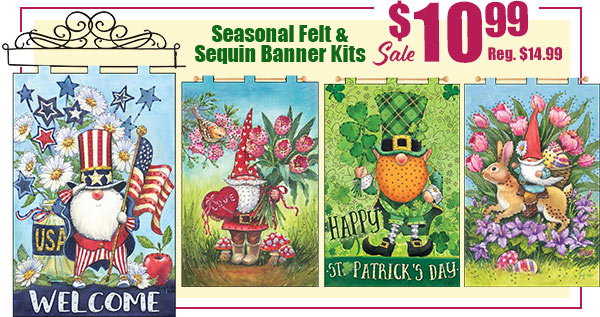 Seasonal Felt & Sequin Banner Kits Sale $10.99 Reg. $14.99