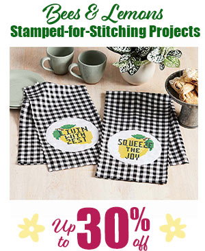 Bees & Lemons Stamped-for-Stitching Projects Up to 30% off