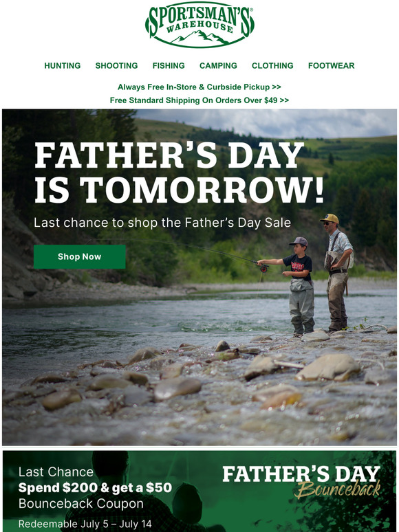 Sportsman's Warehouse Father’s Day is tomorrow Milled