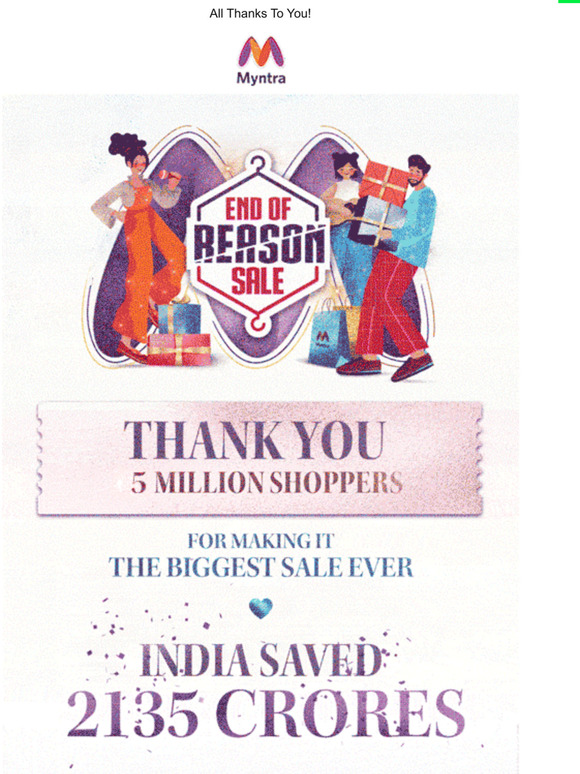 Myntra End Of Reason Sale Was A Hit Milled