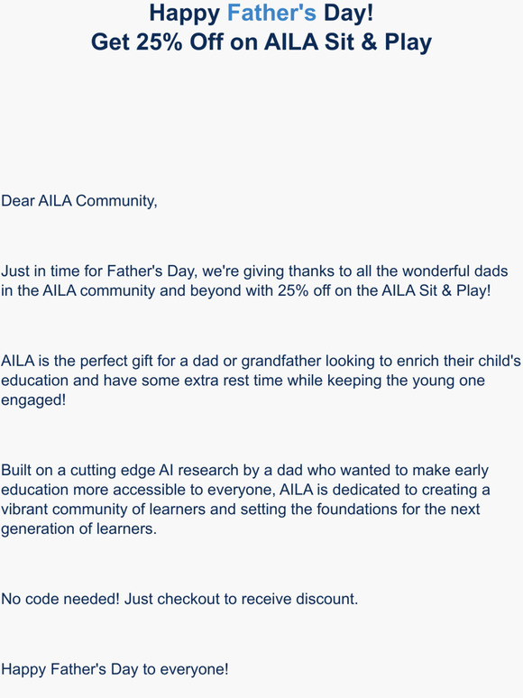[2 days left] 25% off Father's Day Sale!