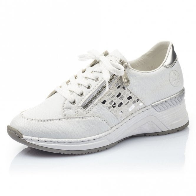 N4322-80 Kitty Smart Casual Lace-Up Trainers In White