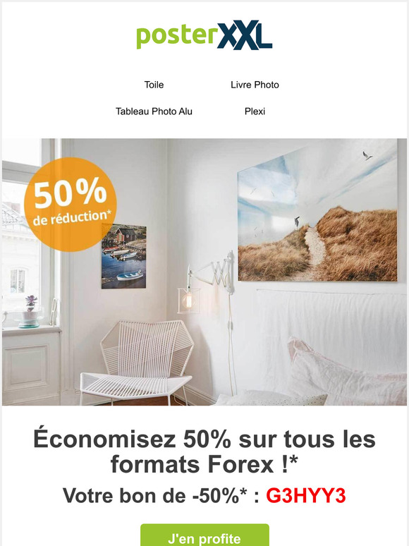 50% réduction sur tous les tableaus Forex.