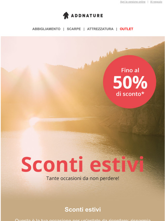 L'estate  è appena iniziata: sconti fino al 50%