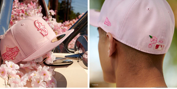 NEW ERA 59fifty NEW YORK cherry blossom BASEBALL CAP black/white/pnk  LIMITED