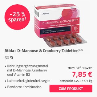 Atida+ D-Mannose & Cranberry Tabletten