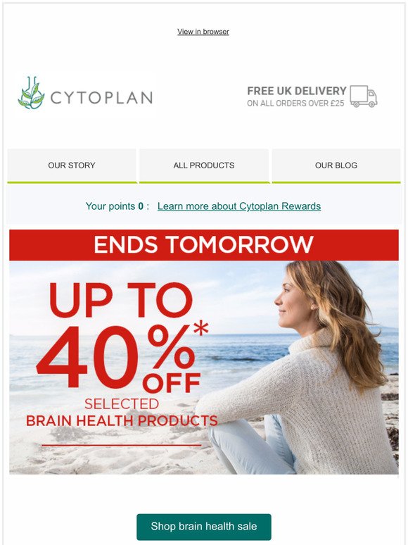 ⭐ Ends tomorrow: up to 40% off brain health!