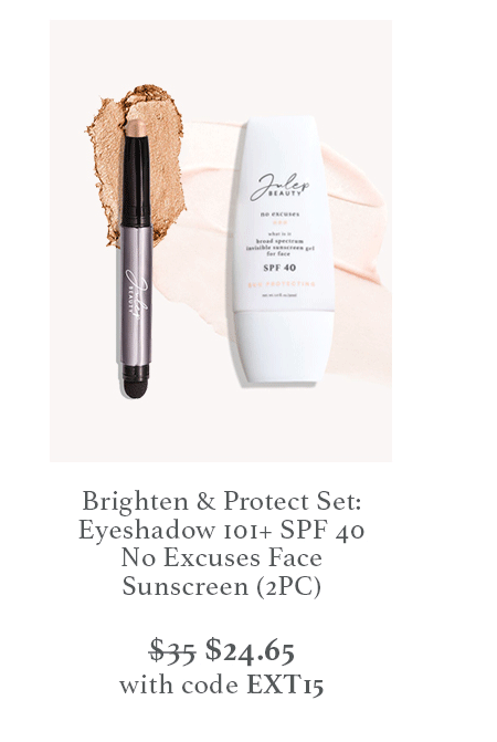 Brighten & Protect Set: Eyeshadow 101+ SPF 40 No Excuses Face Sunscreen (2PC)