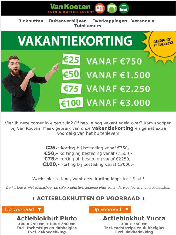 ☀ Vakantiekorting ☀ Profiteer NU bij Van Kooten Tuin & Buiten Leven3D?=