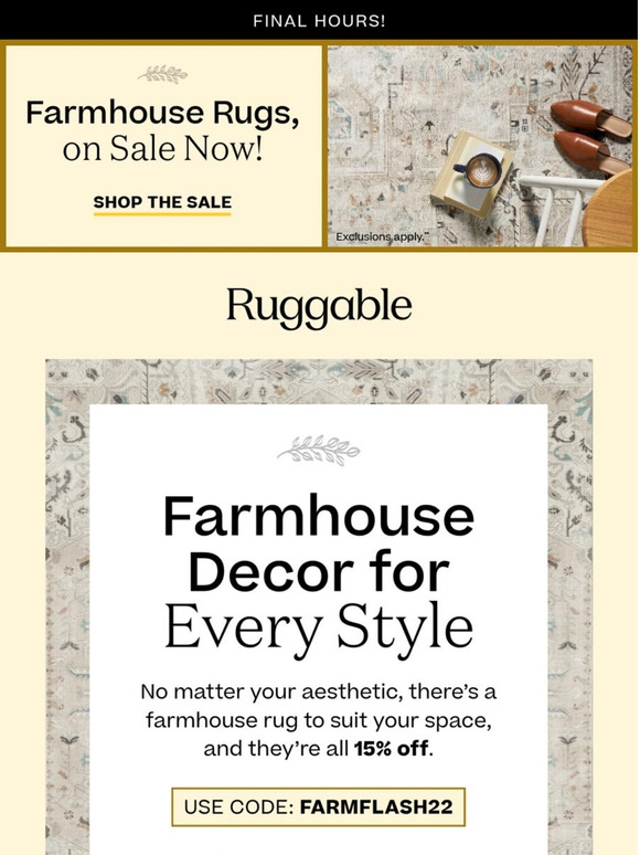 Ruggable Farmhouse Rugs, From Subtle to Bold Milled