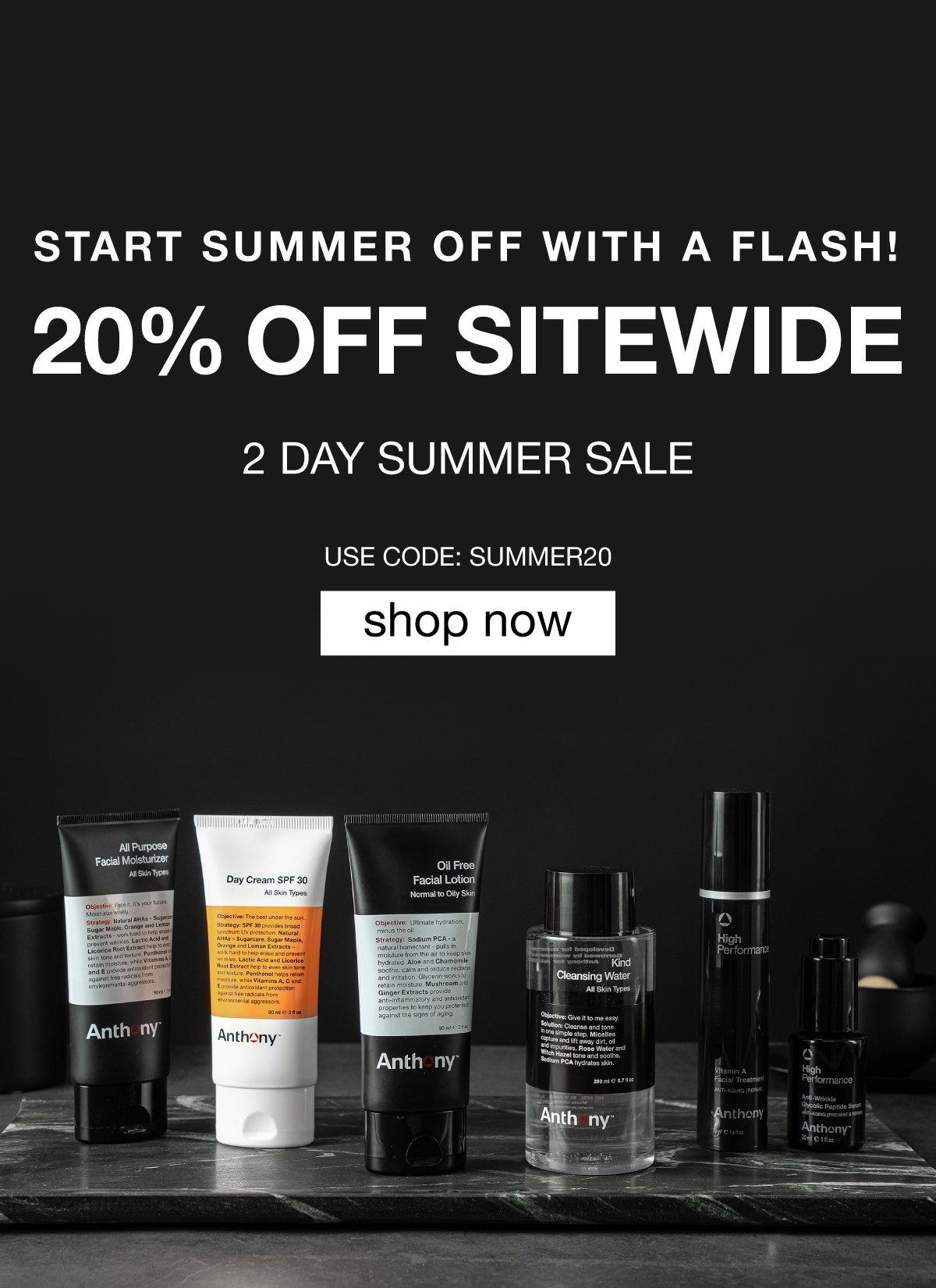 Start summer off with a FLASH! 20% off sitewide!