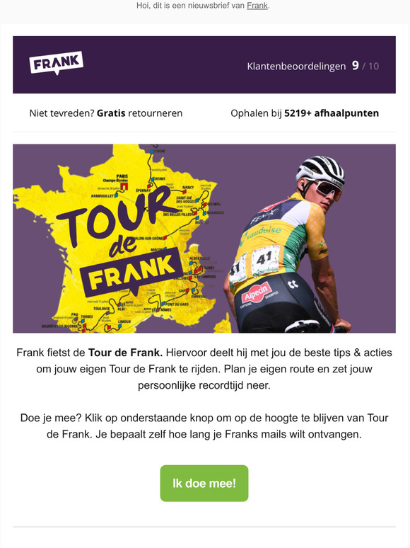 Tour de Frank gaat van start 🚴