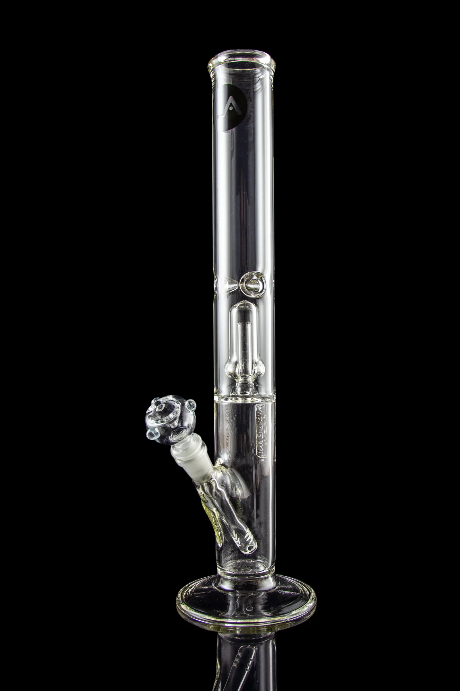 Image of LA Pipes Thick Glass Straight Tube Bong with Showerhead Perc - Available with Multiple Percs