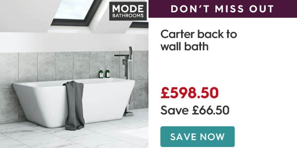 Mode Carter back to wall square bath 1700 x 750