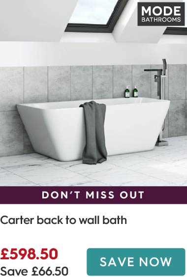 Mode Carter back to wall square bath 1700 x 750