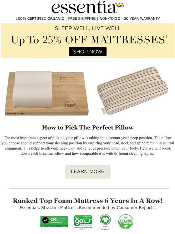 Essentia Group Inc Do You Know How to Choose the Right Pillow for Your Sleep Style? Milled